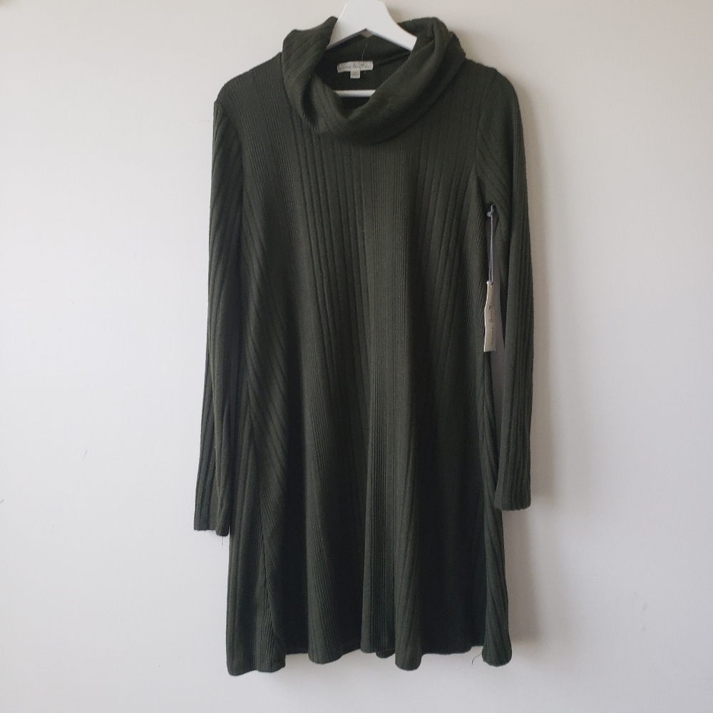 Nine Britton Stitch Fix womens dress M Laura‎ cowl neck ribbed hacci long sleeve